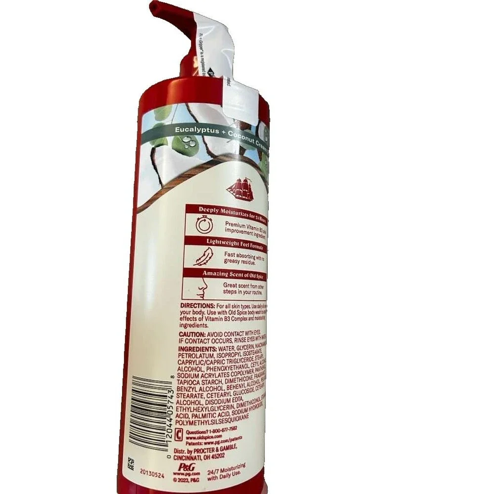 2 Pack Old Spice Gentleman's Blend Hand & Body Lotion, Eucalyptus & Coconut New